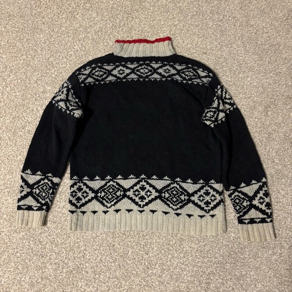 Vintage Ralph Lauren Hand Knit Sweater M Cotton Linen Canoe 90s Mock Turtleneck - Picture 5 of 8